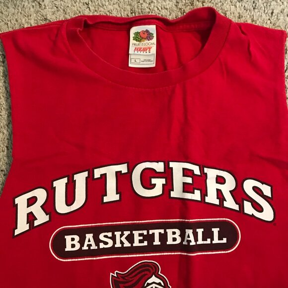 Rutgers Scarlet Knights Basketball Cut Off Tank Top - Picture 2 of 2